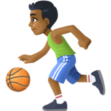 打球的男人：中黑肤色emoji素材一 160x160像素