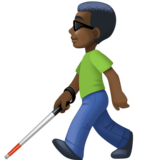 拿拐杖的男人：深色肤色emoji素材一 160x160像素