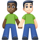 男士牵手:深色肤色,浅色肤色emoji素材一 160x160像素