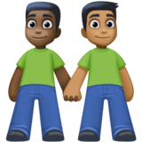 男士牵手:深色肤色,中深色肤色emoji素材一 160x160像素