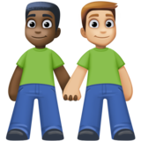 男士牵手：深色肤色，中浅肤色emoji素材一 160x160像素