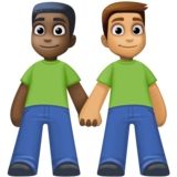 男士牵手：深色肤色，中等肤色emoji素材一 160x160像素