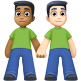 男士牵手：中暗肤色，浅肤色emoji素材一 160x160像素