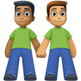 男士牵手：中深色肤色，中肤色emoji素材一 160x160像素