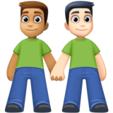 男士牵手：中等肤色，浅肤色emoji素材一 160x160像素