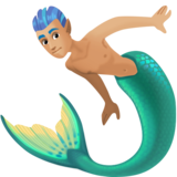 人鱼：中浅肤色emoji素材一 160x160像素