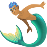 人鱼：中等肤色emoji素材一 160x160像素