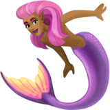 美人鱼：中等深色肤色emoji素材一 160x160像素