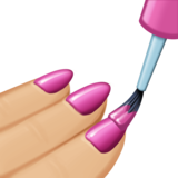 涂指甲油的手：中浅肤色emoji素材一 160x160像素