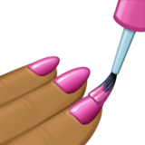 涂指甲油的手：中等深色肤色emoji素材一 160x160像素