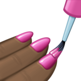 涂指甲油的手：深色肤色emoji素材一 160x160像素