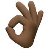OK手：深色肤色emoji素材一 160x160像素
