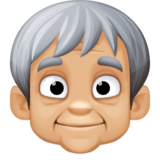 老年人：中浅肤色emoji素材一 160x160像素