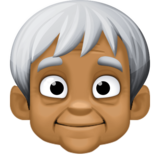 老年人：中暗肤色emoji素材一 160x160像素