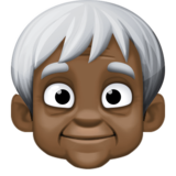 老年人：暗肤色emoji素材一 160x160像素