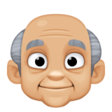 老人：中浅肤色emoji素材一 160x160像素