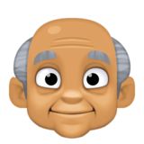 老人：中等肤色emoji素材一 160x160像素