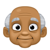 老人：中黑肤色emoji素材一 160x160像素