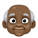 老人：深色肤色emoji素材一 160x160像素