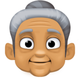 老妇人：中等肤色emoji素材一 160x160像素