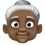 老妇人：深色肤色emoji素材一 160x160像素
