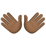 张开双手：深色肤色emoji素材一 160x160像素