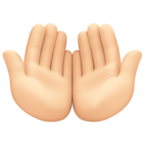 手掌向上：浅肤色emoji素材一 160x160像素