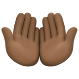 手掌向上：深色肤色emoji素材一 160x160像素