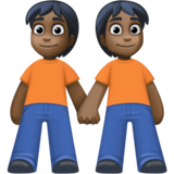 手牵手：深色肤色emoji素材一 160x160像素