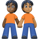 手牵手：深色肤色，中深色肤色emoji素材一 160x160像素