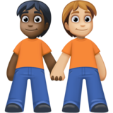 手牵手：深色肤色，中浅肤色emoji素材一 160x160像素