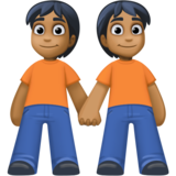 手牵手：中深色肤色emoji素材一 160x160像素