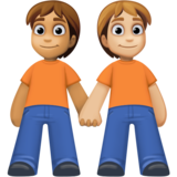 手牵手：中等肤色，中等肤色emoji素材一 160x160像素