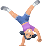 侧手翻的人：浅肤色emoji素材一 160x160像素