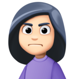 人皱眉：浅肤色emoji素材一 160x160像素