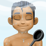 潮湿房间的人：中等深色肤色emoji素材一 160x160像素