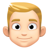 人物：浅肤色，金发emoji素材一 160x160像素