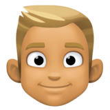 人物：中等肤色，金发emoji素材一 160x160像素