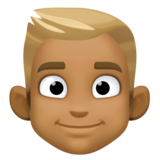 人物：中深色肤色，金发emoji素材一 160x160像素