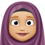 头巾女性：中浅肤色emoji素材一 160x160像素