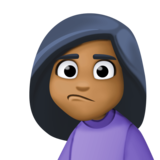 人撅嘴：中黑肤色emoji素材一 160x160像素