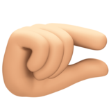 很短、捏住的手：浅肤色emoji素材一 160x160像素
