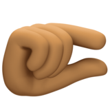 很短、捏住的手：中等肤色emoji素材一 160x160像素