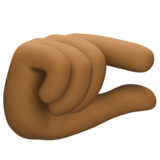 很短、捏住的手：中黑肤色emoji素材一 160x160像素