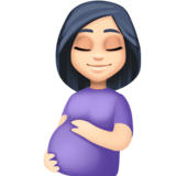 孕妇：浅肤色emoji素材一 160x160像素