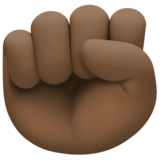 举起的拳头：黑肤色emoji素材一 160x160像素