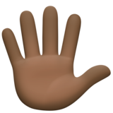 手指张开的手：深色肤色emoji素材一 160x160像素