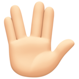 手指分开的手礼：浅肤色emoji素材一 160x160像素