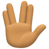 手指分开的手礼：中等肤色emoji素材一 160x160像素