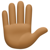 举手：中等深色肤色emoji素材一 160x160像素